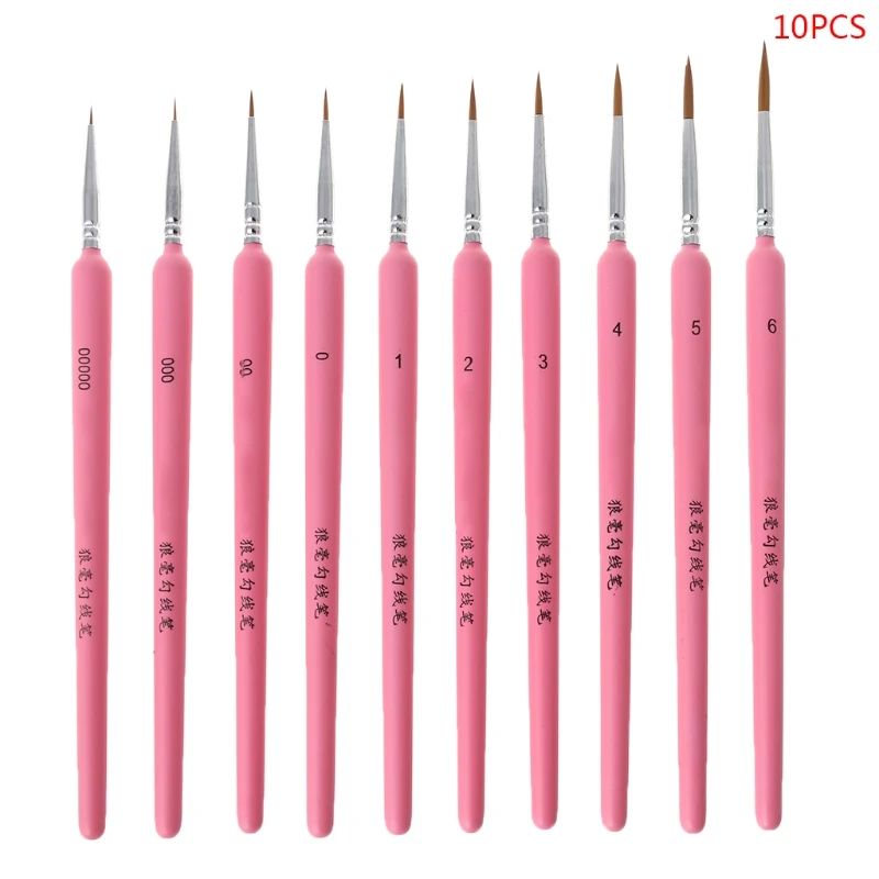 

10Pcs/set Wolf Hair Hook Line Pen Fine Paint Brush Pen Set Artist Watercolor Acrylic Painting Brush Art Drawing Supplies L21B