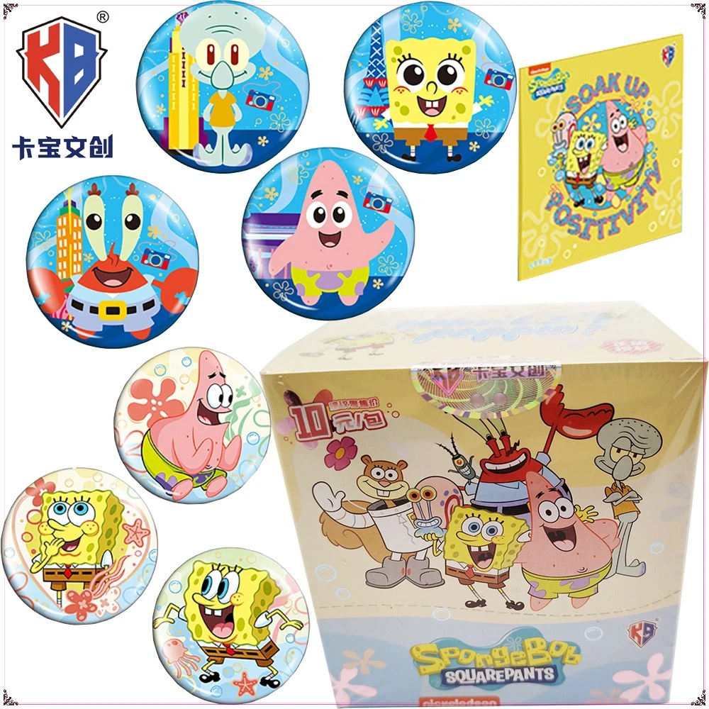 Фото Подлинные Kabao SpongeBob SquarePants, коллекция персонажей аниме, значок, редкие ограниченные броши для школьной сумки, аксессуары, подарки для детей №1