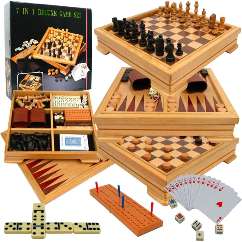 

Роскошный игровой набор 7 в 1, шахматы, нарды и т. д.