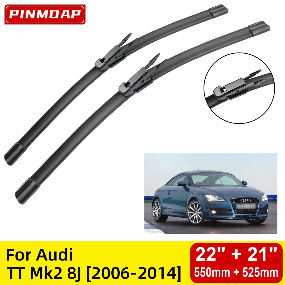 

Щетки стеклоочистителя передние для Audi TT Mk2 8J 2006-2014, 22 дюйма + 21 дюйм, 2006 2007 2008 2009 2010 2011 2012 2013