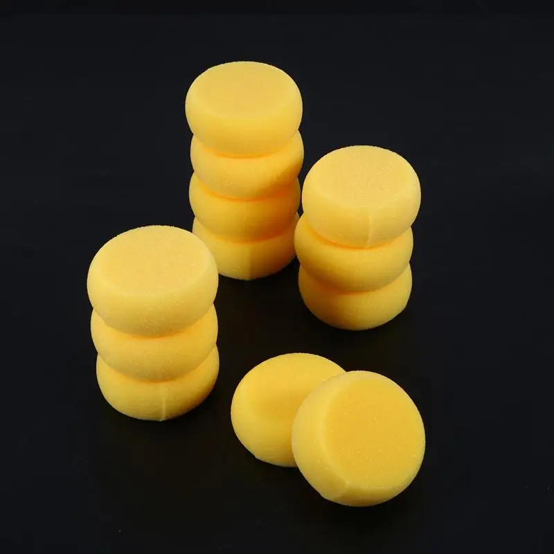 

12pcs Round Synthetic Watercolor Artist Sponges yellow round cake sponge for Painting Crafts Pottery Artist Sponges (Yellow)