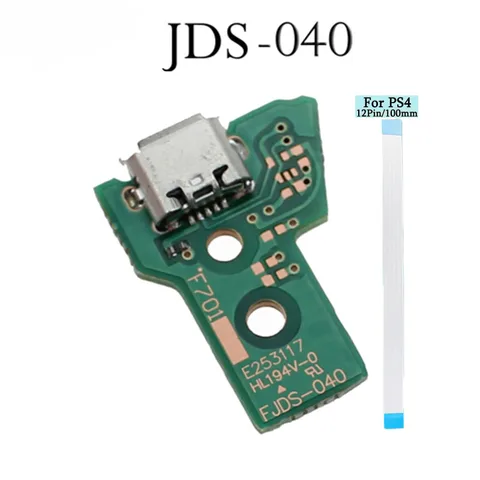1 комплект для контроллера PS4, плата зарядки Micro USB, порт, разъем для док-станции, 12 контактов, 14 контактов, JDS 001 011 030 040 055, соединительный кабель