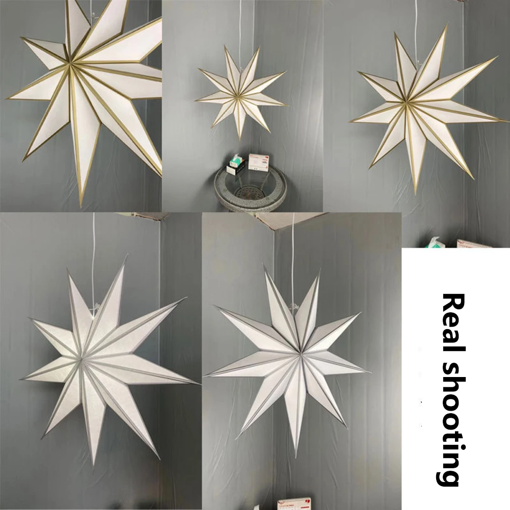 

HM022Nordic Snowflake Star Ceiling Lamp Paper Star Chandelier Lampshade for Christmas Window Hanging Living Room Bedroom