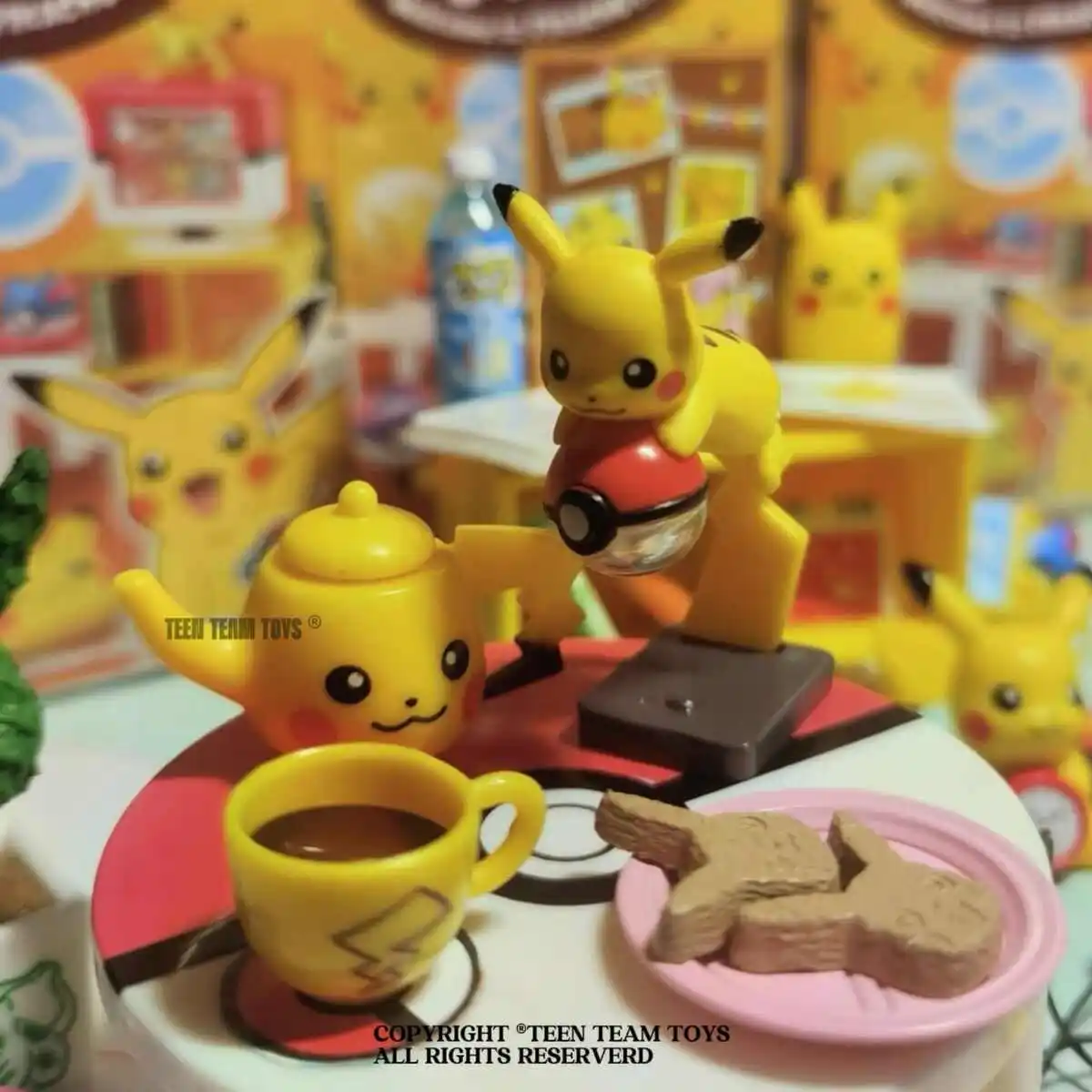 Капсульная игрушка Pokemon Gashapon Пикачу модель эльфа игрушки мини-мебель стол