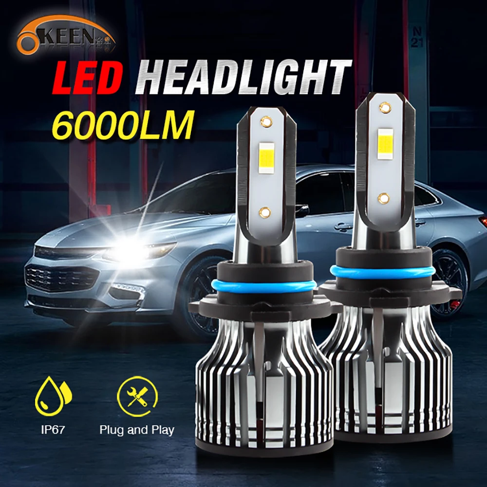 

OKEEN 48W H1 H7 H8 H9 H11 H10 H4 9005 9006 9012 Canbus LED Headlights Bulb Universal Car Fog Lamps Headlight 6000K 6000LM 9V-80V