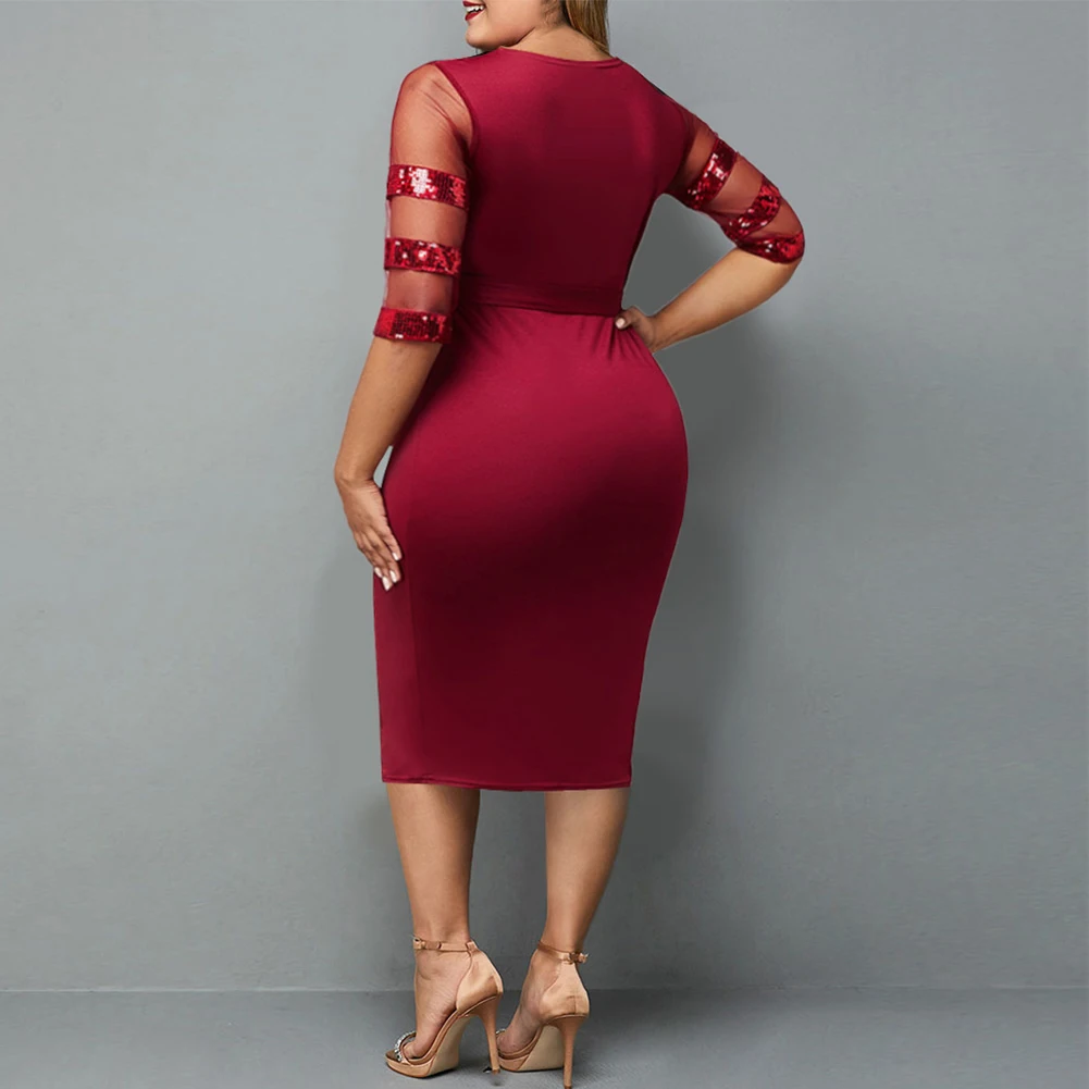 

Женское элегантное кружевное платье-туника с рукавом до локтя