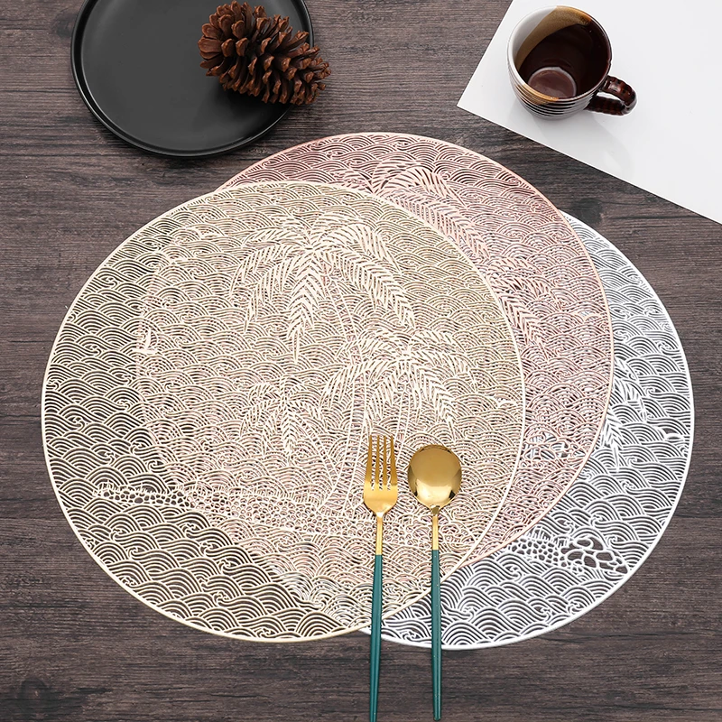 Кокосовое дерево круглые бронзовые подставки из ПВХ настольные кофейные столы