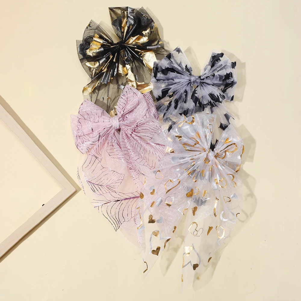 Модные элегантные зажимы для волос Hallowmas с большим бантом заколка конского