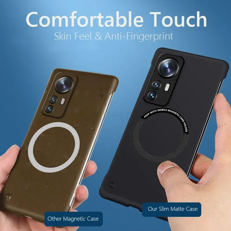 Ультратонкий Бескаркасный магнитный беспроводной зарядный чехол для Xiaomi Mi 14 13 12S