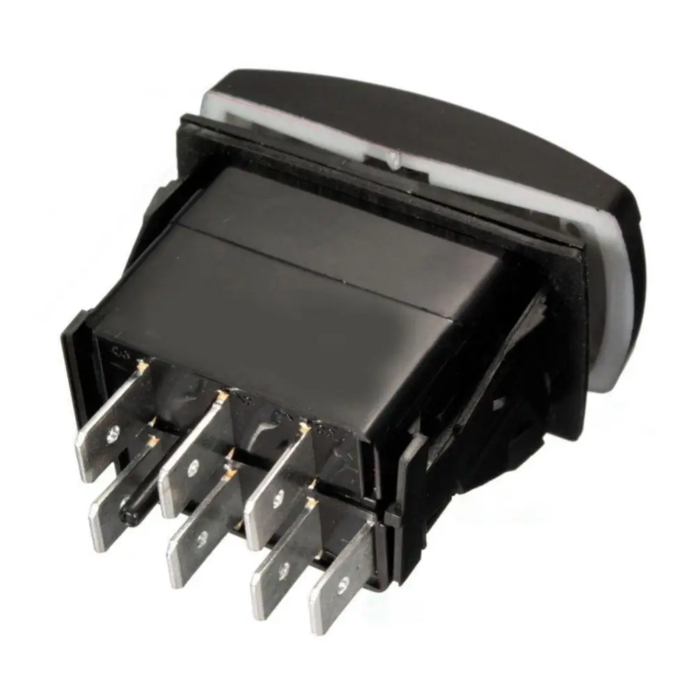 

12V 24V 7-Pin Dual LED Light Winch In Out ON-OFF-ON Laser Boat UTV Rocker Switch