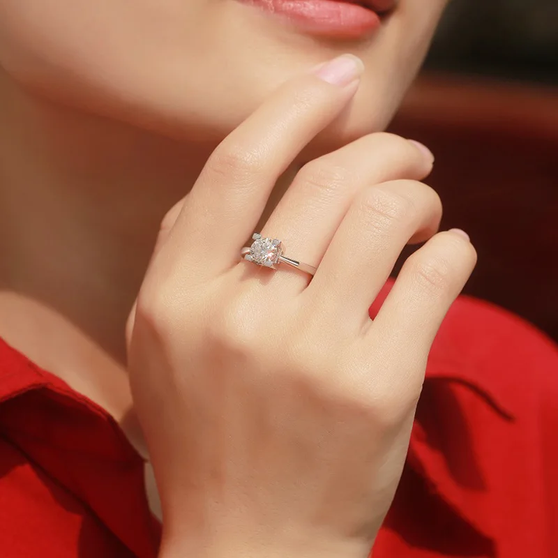 

Shiny Anti AllergicFashion Classic Platinum New Women's Ring High Quality Zircon CZ Engagement Ring Bridal Jewelry