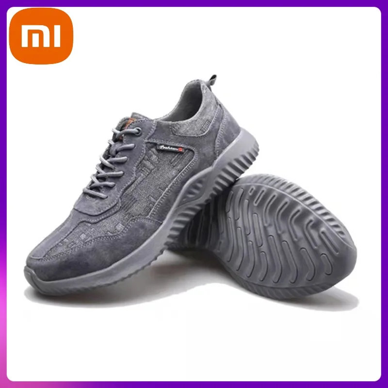 

Xiaomi Work Boots Safety Steel Toe Shoes Men Suede Leather Pigskin Breathable Work Shoes Steel Toe Puncture-Proof Steel Toe