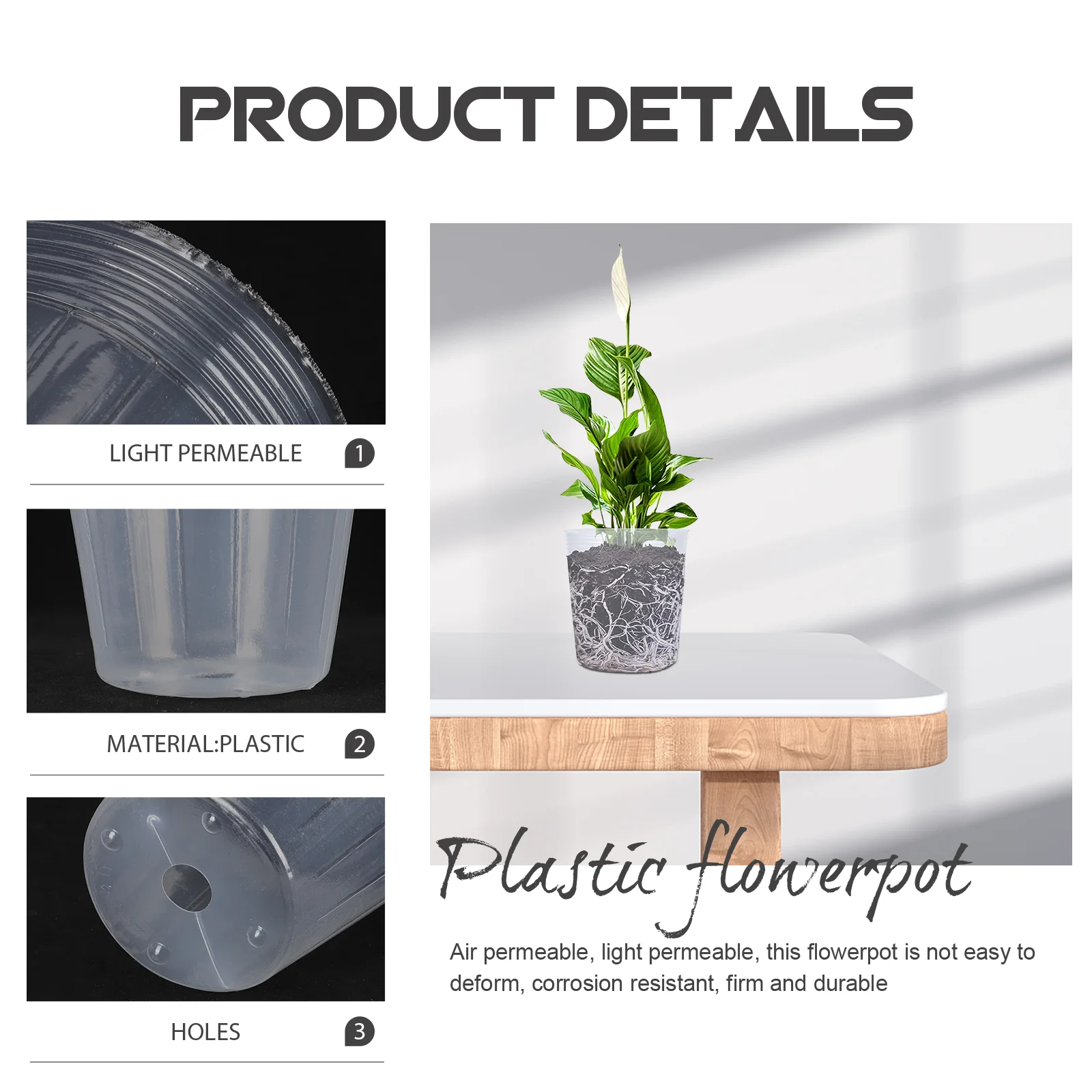 40 шт. пластиковые горшки для орхидеи с отверстиями прозрачные детские растений