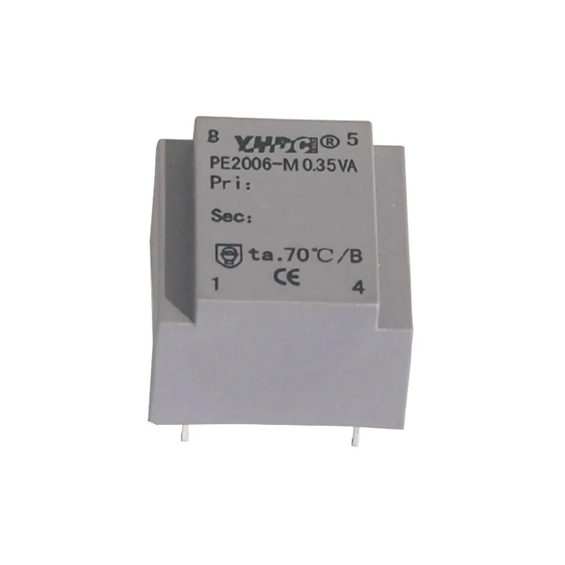 PE2006-M 0.35VA 220V/6V×2/7.5V×2/9V×2/12V×2/15V×2/18V×2/24V×2 Vacuum Epoxy Encapsulated Safety Isolation Transformer PCB Welding |