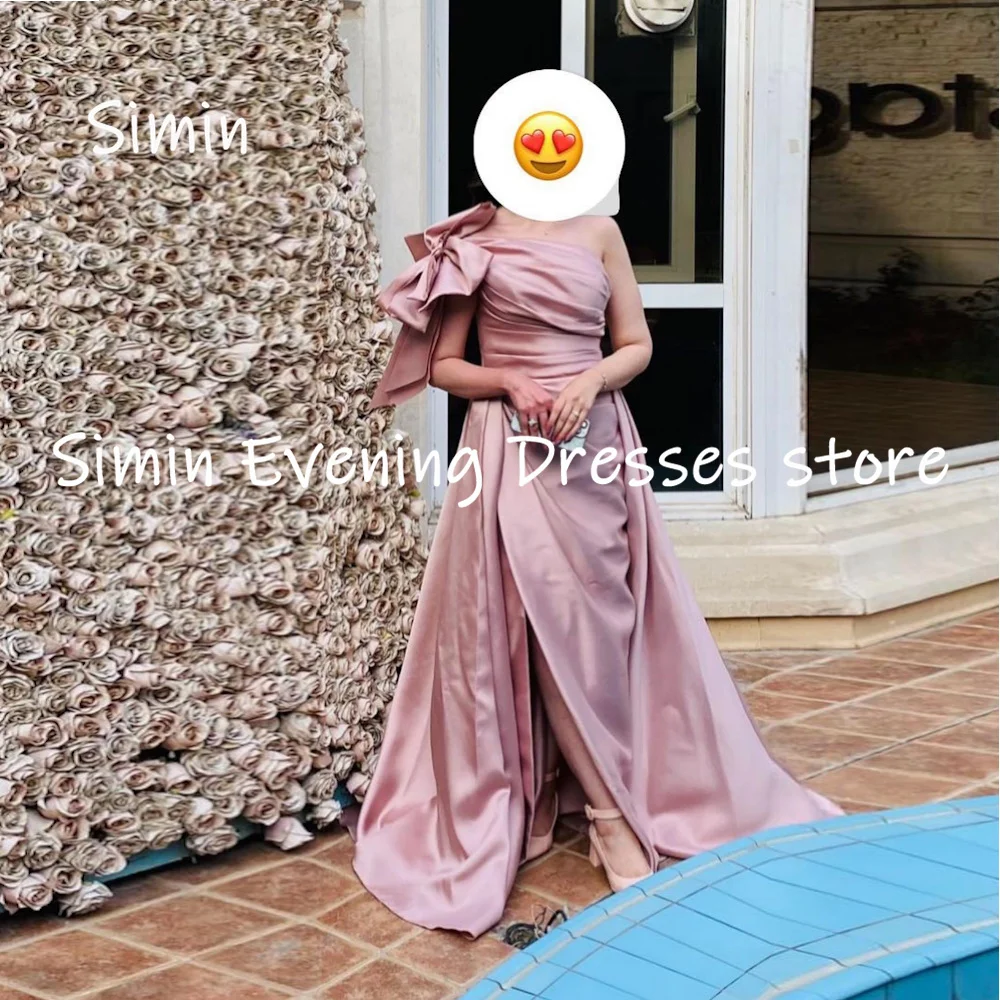 

Женское атласное платье-трапеция Simin, вечернее элегантное платье на одно плечо с оборками для выпускного вечера, до пола, 2023