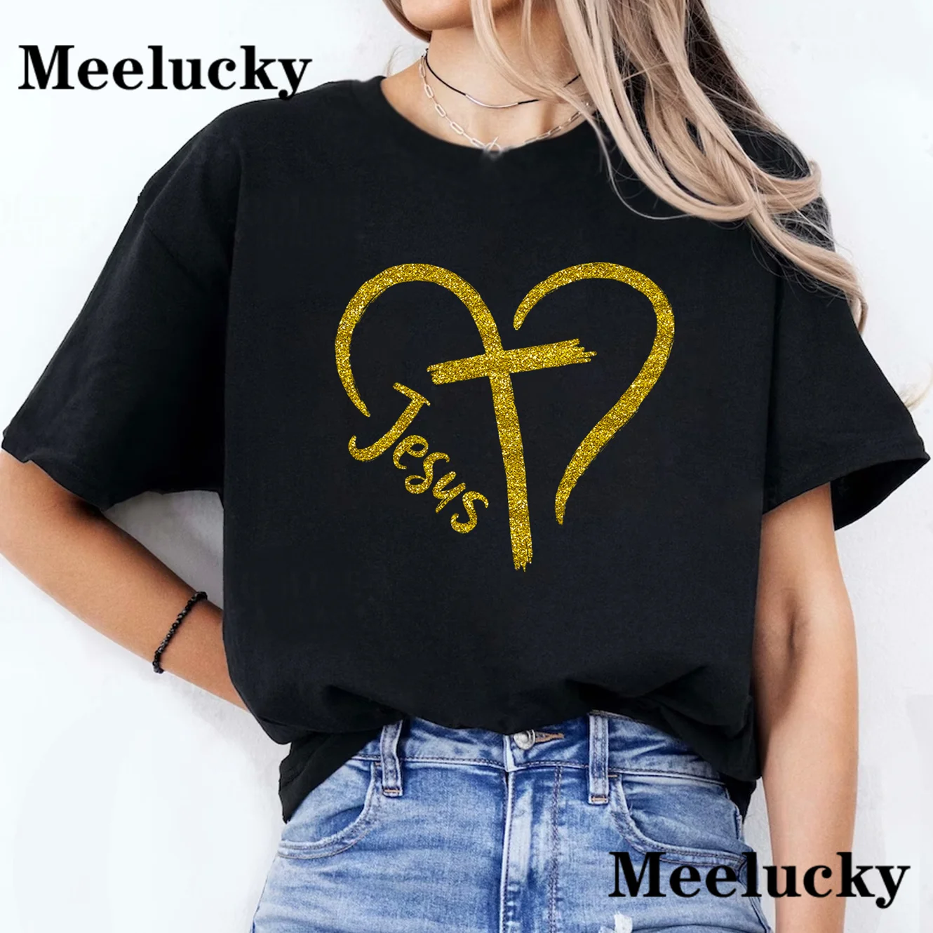 Esus Cross Heart Christianity женские летние повседневные футболки для женщин и девочек