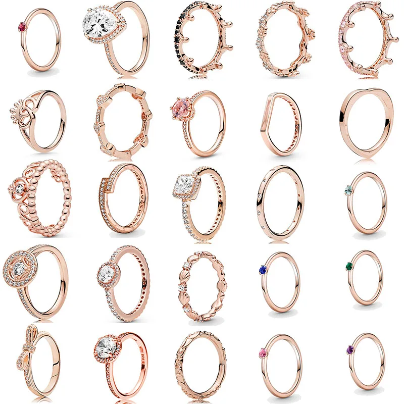 

100% S925 Высокое качество Multi-Style Fit Pandoraer розовая серия Корона сердце женские ювелирные изделия Бесплатная доставка