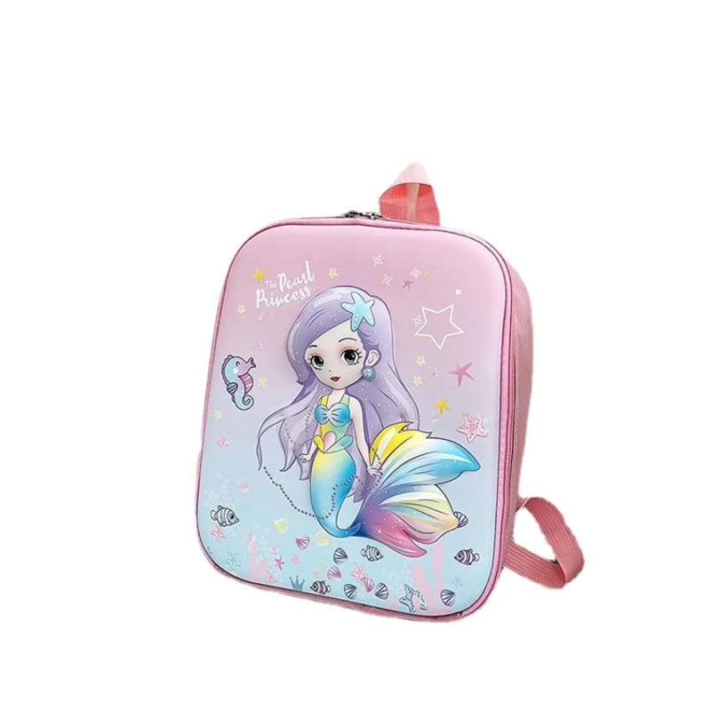 Disney Schoolbag Kindergarten Backpack Cartoon  Frozen Unicorn Mermaid Waterproof Lightweight Load Reduction Shoulder Bag
