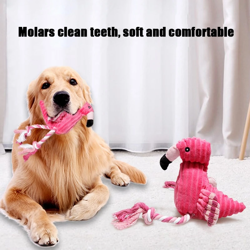 

Pet toys Flamingo Cartoon Dog Toys Stuffed Squeaking Pet Toy Cute Plush Puzzle for Dogs Cat Chew Squeaker Squeaky Toy
