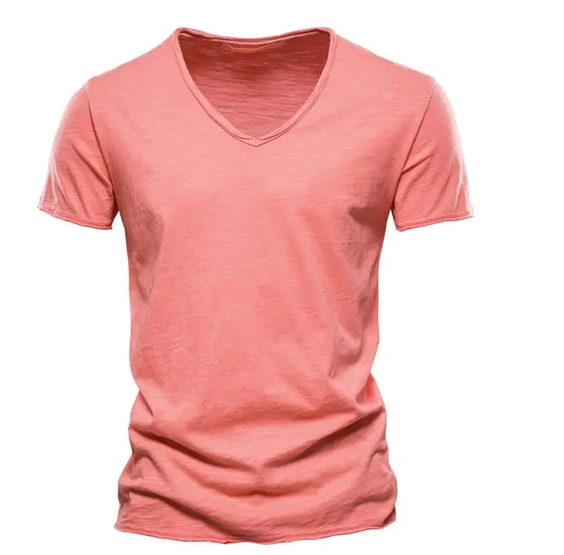 

Мужские и женские футболки высокого качества с цветным вырезом, свободные топы с вышивкой и коротким рукавом