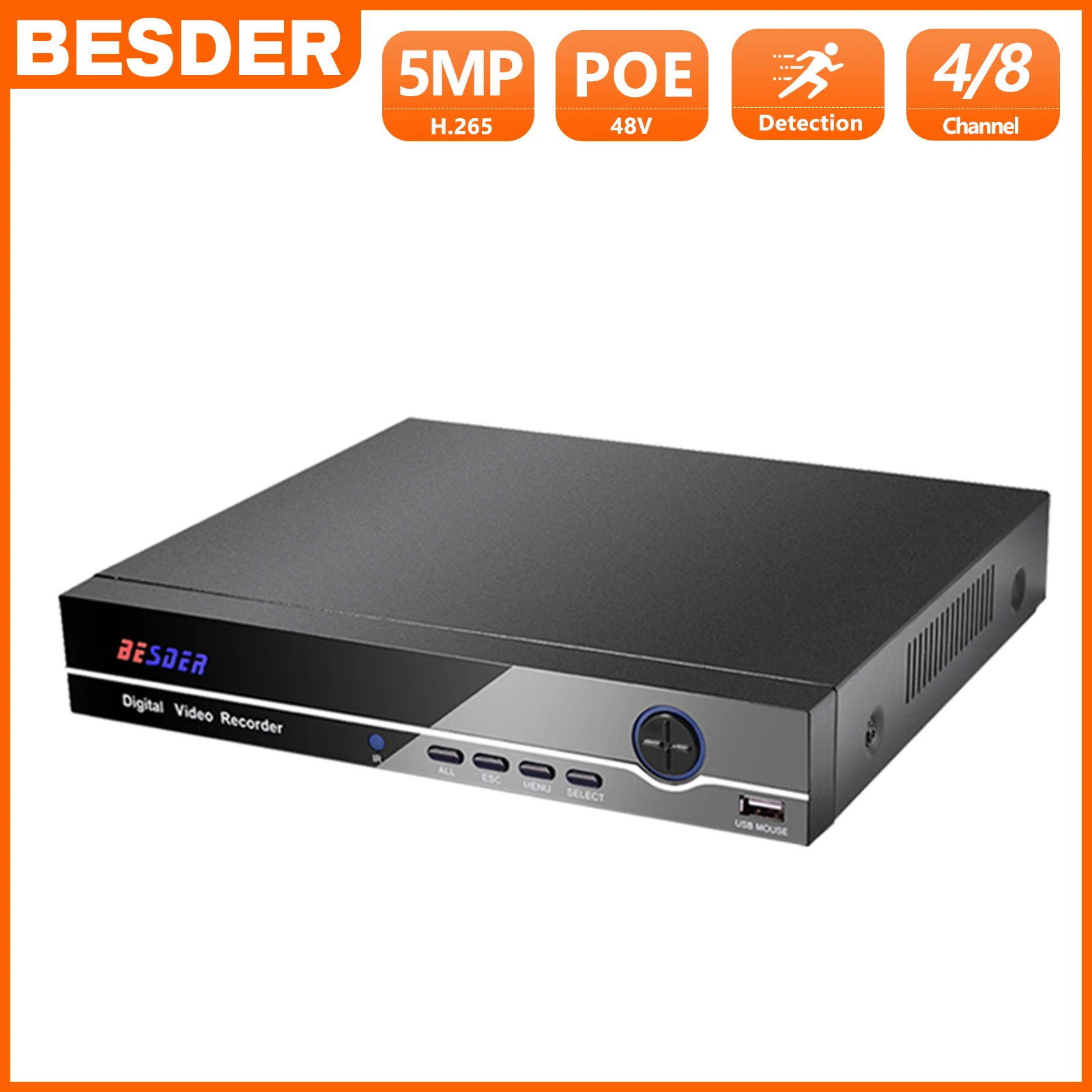 

BESDER Mini 4CH POE NVR 48V 4MP HDMI Full HD Network Video Recorder CCTV System For POE Camera Home Security System P2P XMEye
