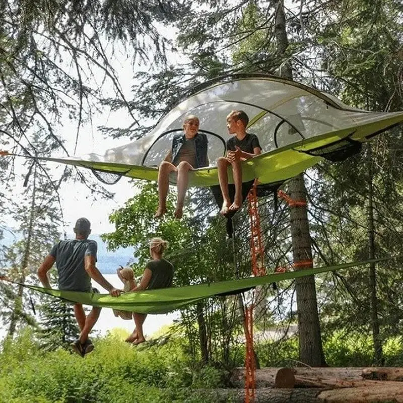 

Multi-Person Hammock Outdoor Triangle Portable Camping Hammock Aerial Tent Hammocks Equipment Net For travel picnic parties