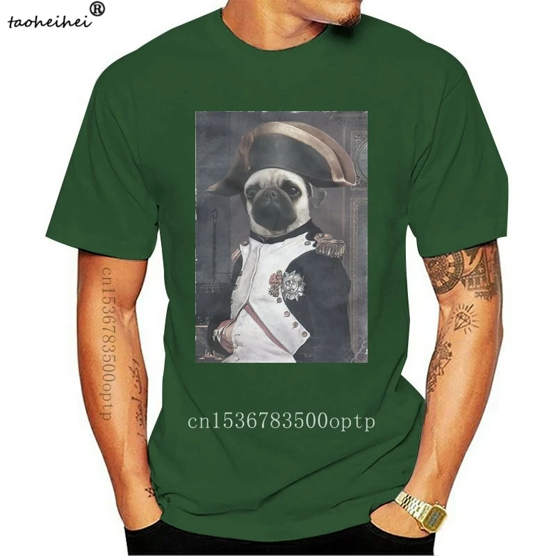 

Мужская графическая футболка с изображением мопса и Наполеона из потерянных богов, футболка с цифровым принтом
