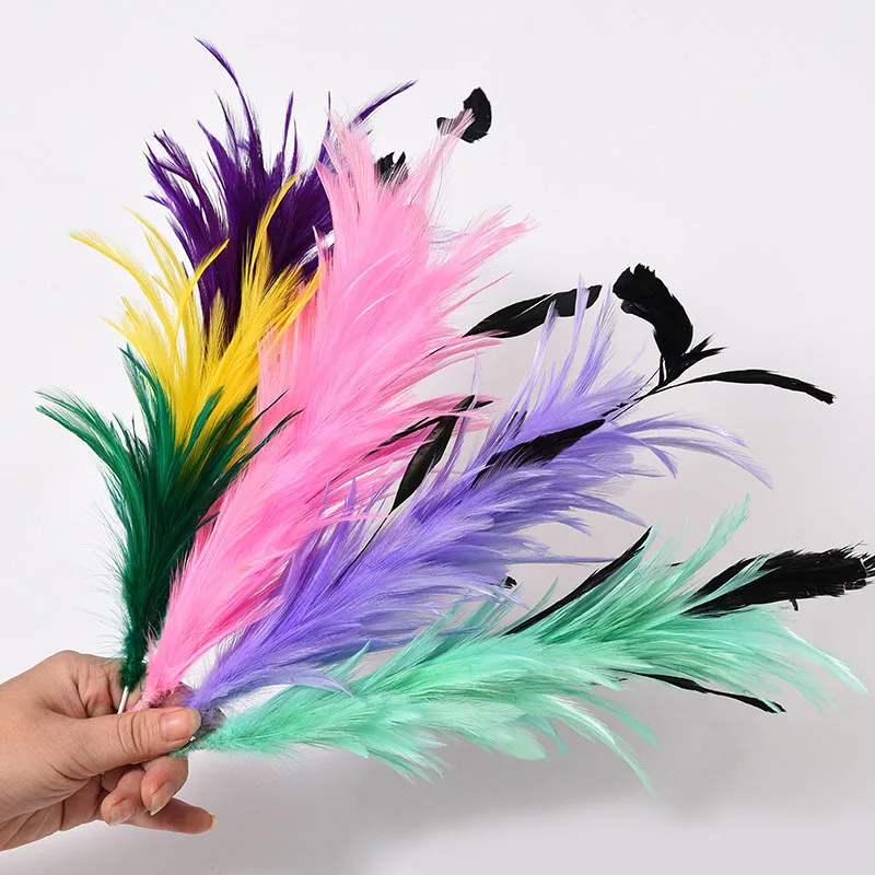 

High Quality Colorful Chicken Feather Wedding Stage Decoration Props Costume Corsage Prom Headwear DIY Handicraft Accessories