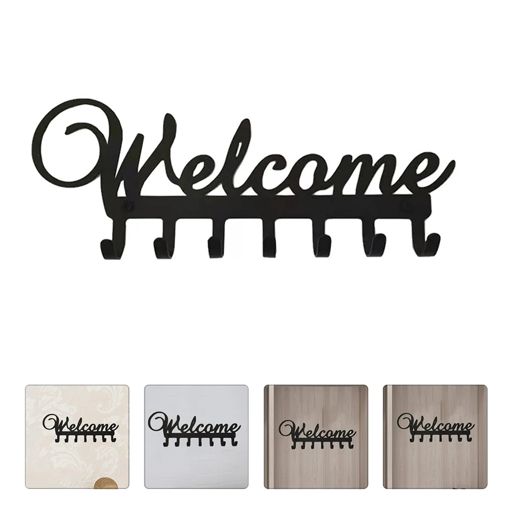 

Hook Welcome Key Wall Hooks Hanger Coat Rack Door Hat Rustic Entryway Sign Signs Holder Hangers Metal Vintage Farmhouse Entry