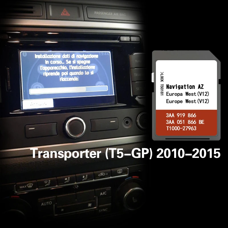 

For VW Transporter (T5-GP) 2010-2015 Cover Germany Poland Netherlands Map Naving SD Card