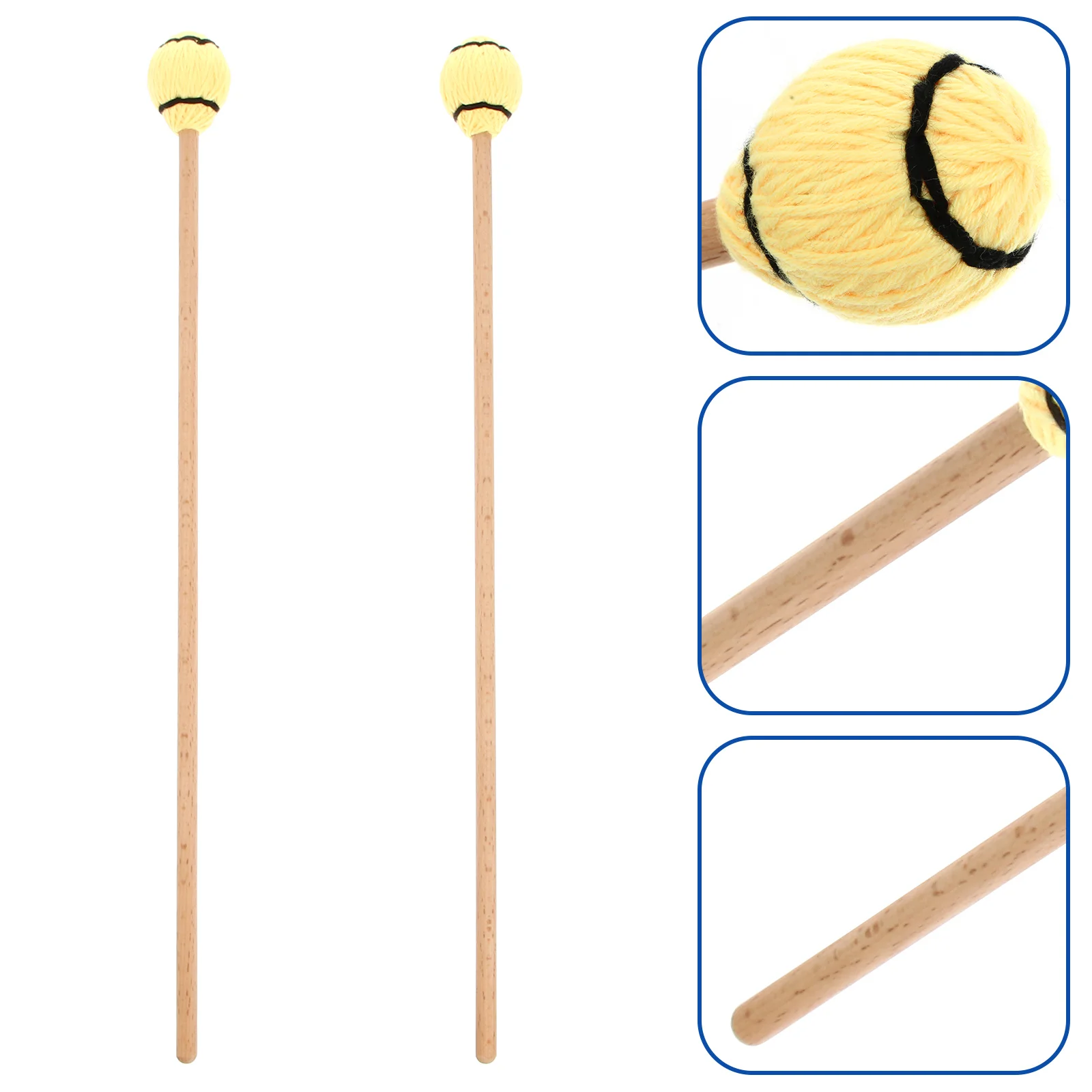 

2 Pcs Marimba Mallets Medium Drummer Accessories Professional Drumsticks Soft Keyborad Keyboard Bass