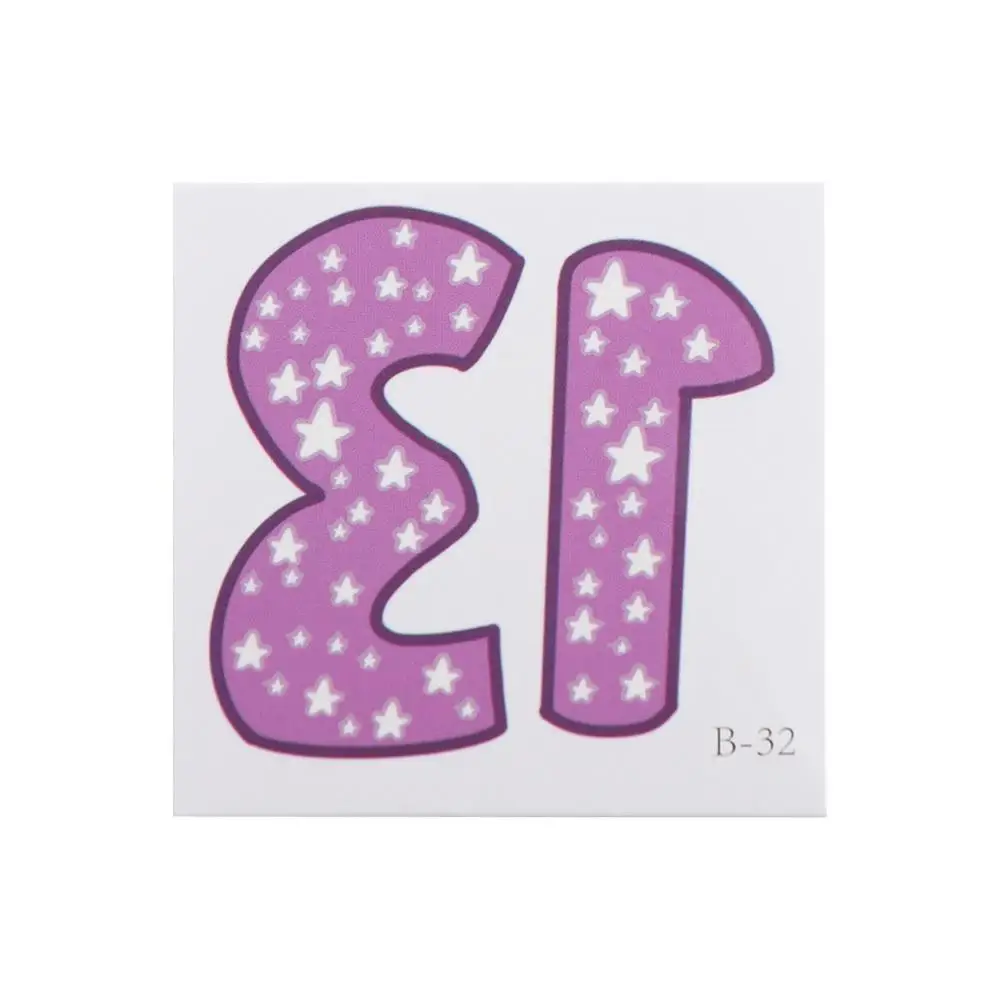 Временные тату-наклейки с цветными цифрами водостойкие стойкие наклейки веером