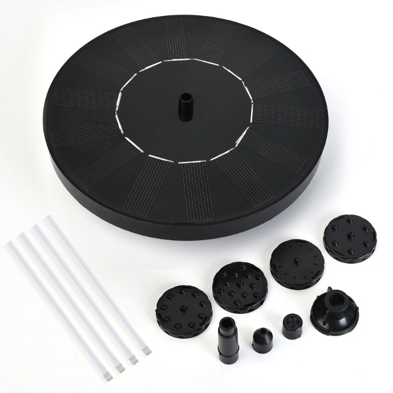 

1W/1.5W Solar Circular Fountain Pump Floating Solar Bird Bath Water Fountain for Garden, Pond, Pools, Outdoor