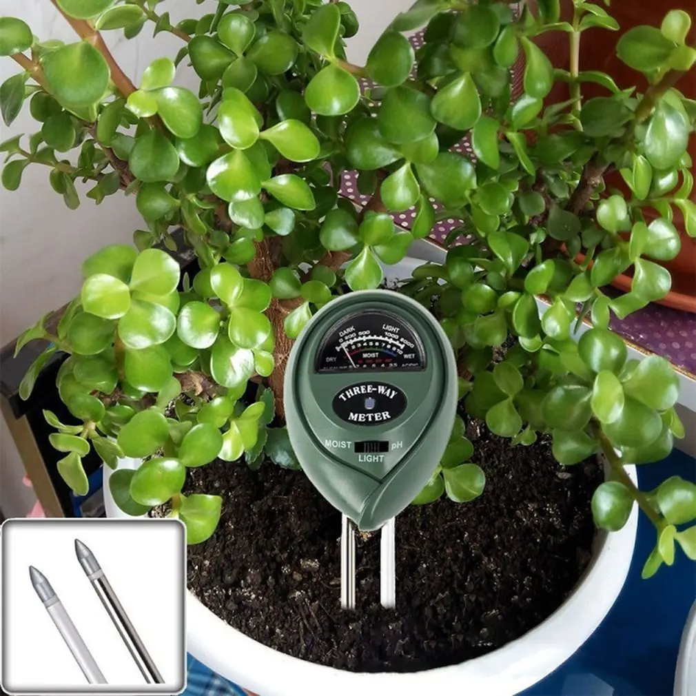 

Portable LED Digit Three-in-one Gardening Detector PH Meter Soil Hygrometer Illuminance Tester Measuring PH Value