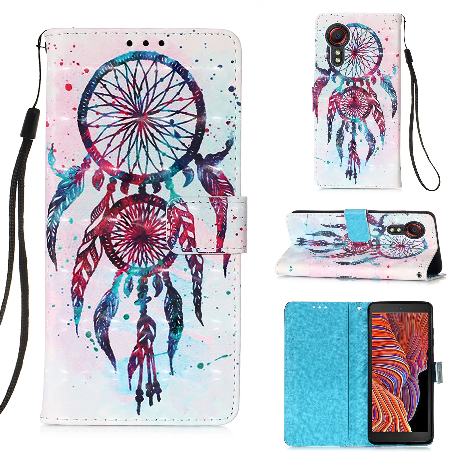 

Painted Leather Case for Samsung Galaxy S22 S21FE Note 20 Ultra Flip Wallet Etui Card Slot Stand Shockproof Full Protect Cover