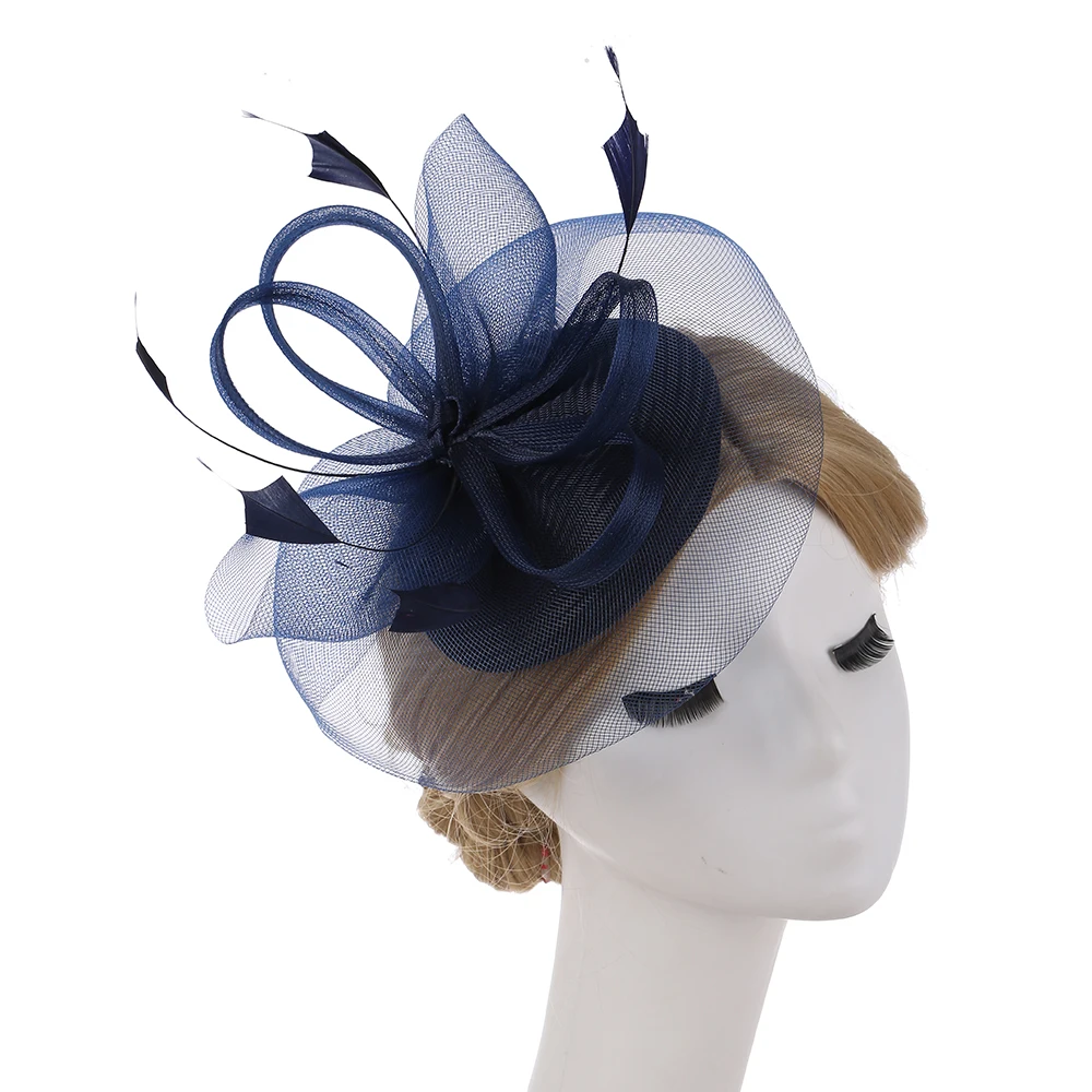 Вуалетка шляпа для женщин ободок волос Свадебный коктейльный сетчатый цветочный