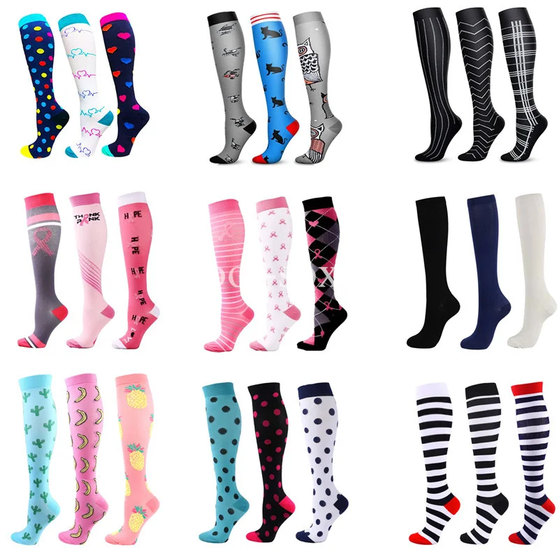 

New Compression Socks 20-30mmHg for Edema Diabetes Varicose Veins Women Men Running Stockings High Sports Socks Free Shipping
