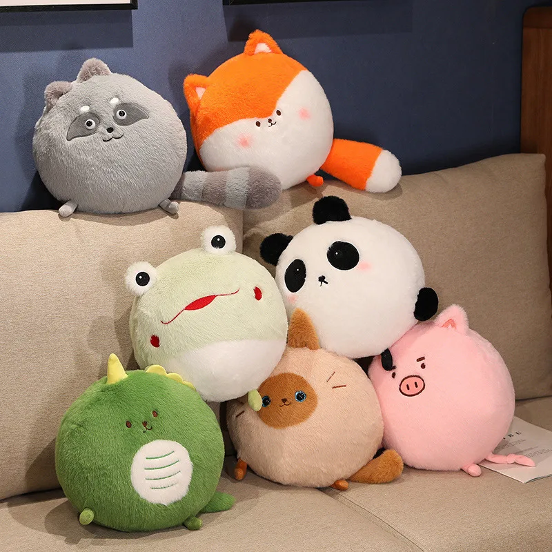 

26cm Kawaii Stuffed Animal Fox/Panda/Pig/Frog/Cat/Dinosaur/Raccoon Plush Toys Cartoon Soft Pillow Doll Sofa Cushion for Girl Kid