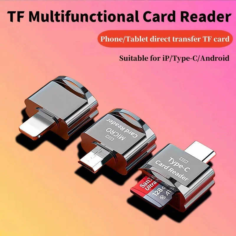 Фото 1 шт., устройство чтения карт памяти TF TF Card TO Type-C, адаптер OTG, карта памяти к USB C, высокая скорость для мобильных телефонов, ноутбуков B №2