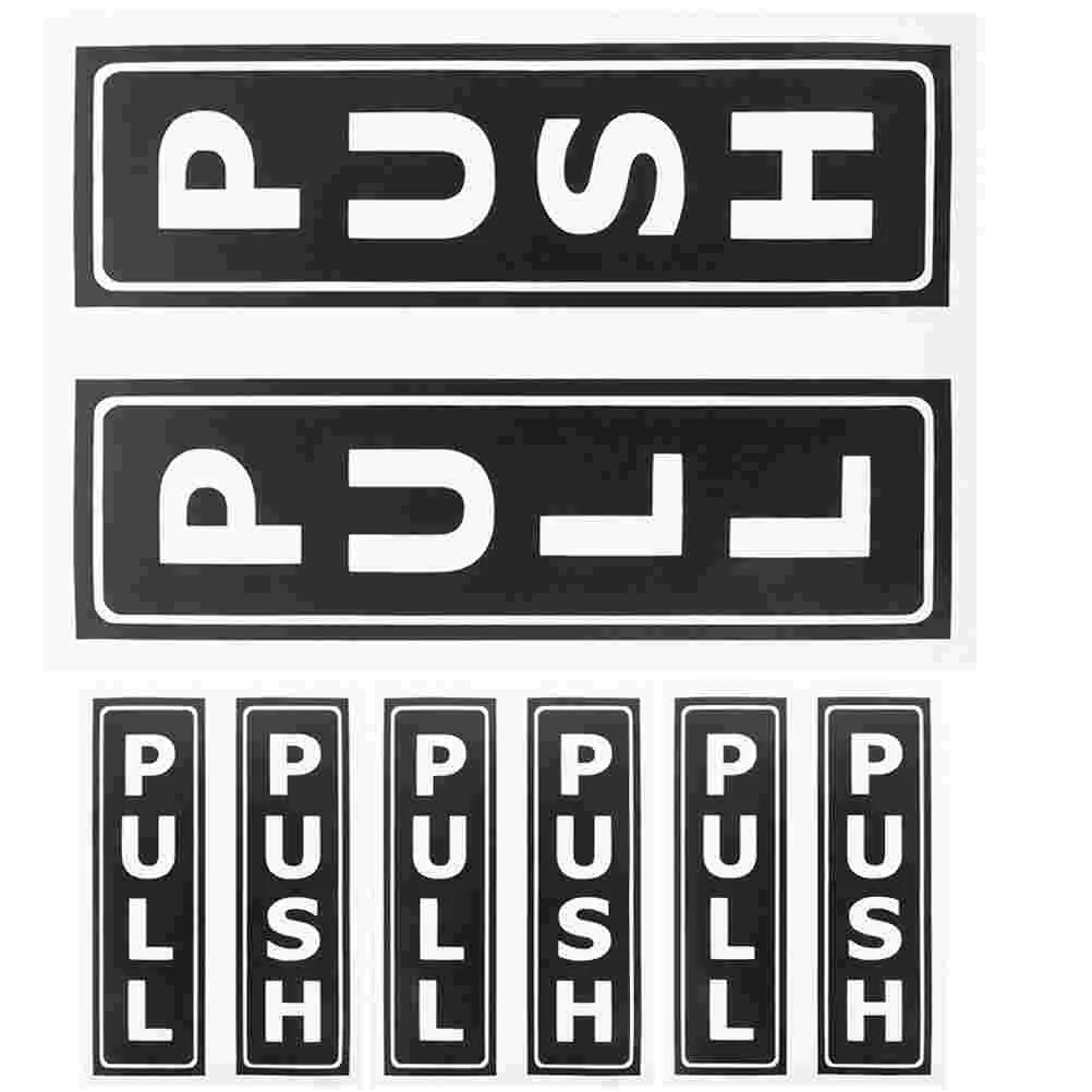 

8 Pcs Sliding Door Logo Sticker Pull Push Decal Adhesive Carved Sticky Pvc Office Signs