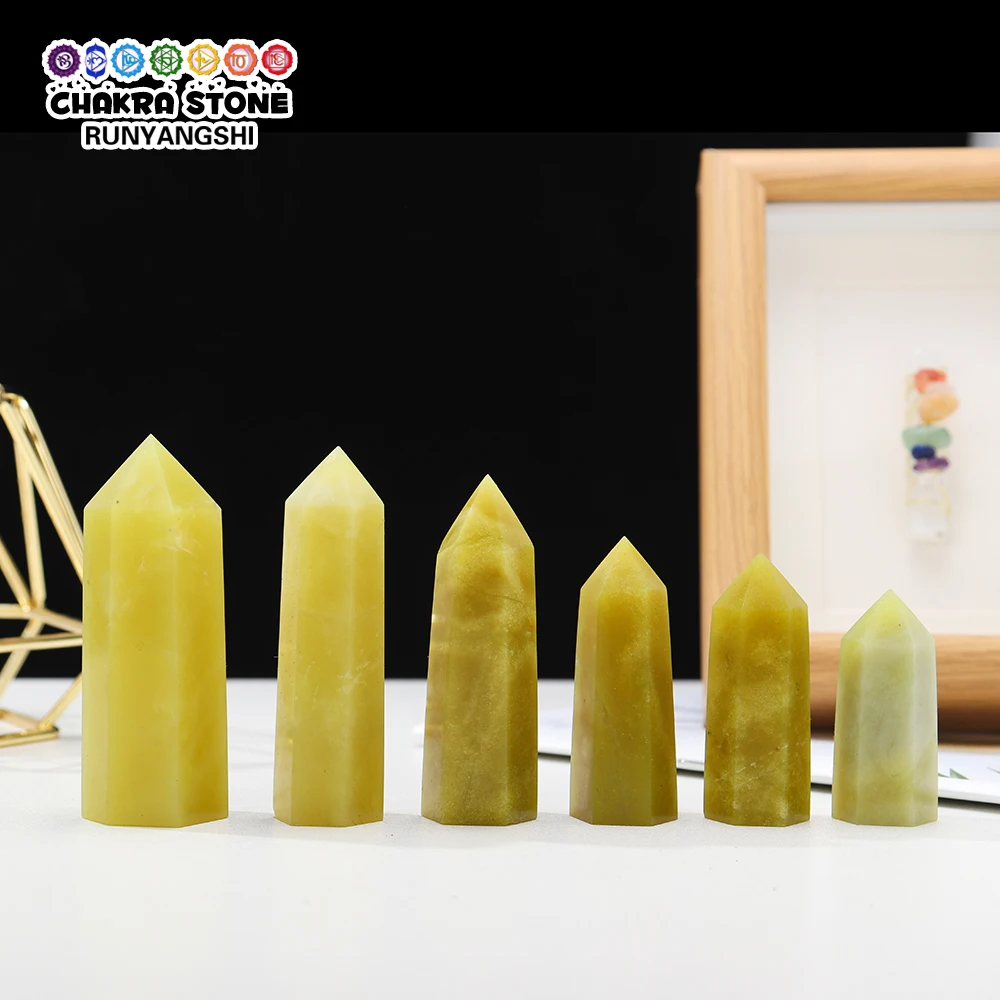 Натуральный лечебный зеленый нефритовый Кристалл жезл для Рейки Чакра медитация Xiuyu кварцевая энергия минеральный обелиск домашнее украшение