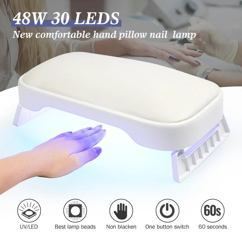 48W Hand Pillow UV/LED Nail Lamp UV Lamp Nail Dryer Curing Lamps Professional Salon Equipment Tools All Supplies For Manicure