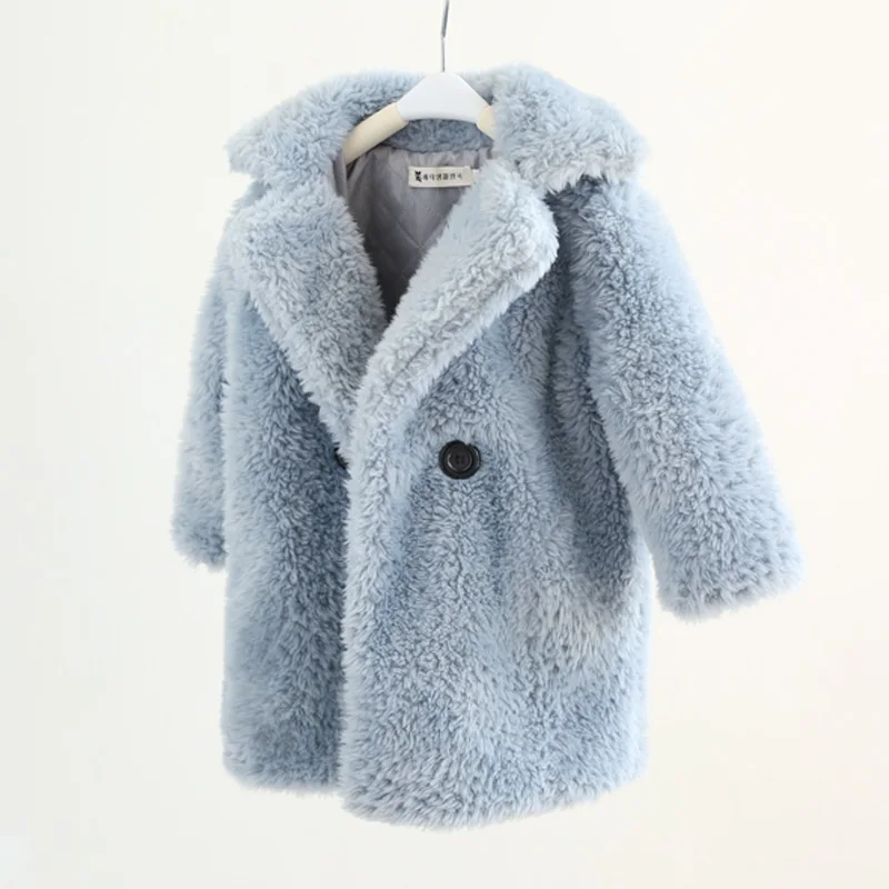 

Модная зимняя куртка Humor Bear для девочек, меховое плотное детское теплое пальто, шерстяная верхняя одежда, однотонная детская одежда