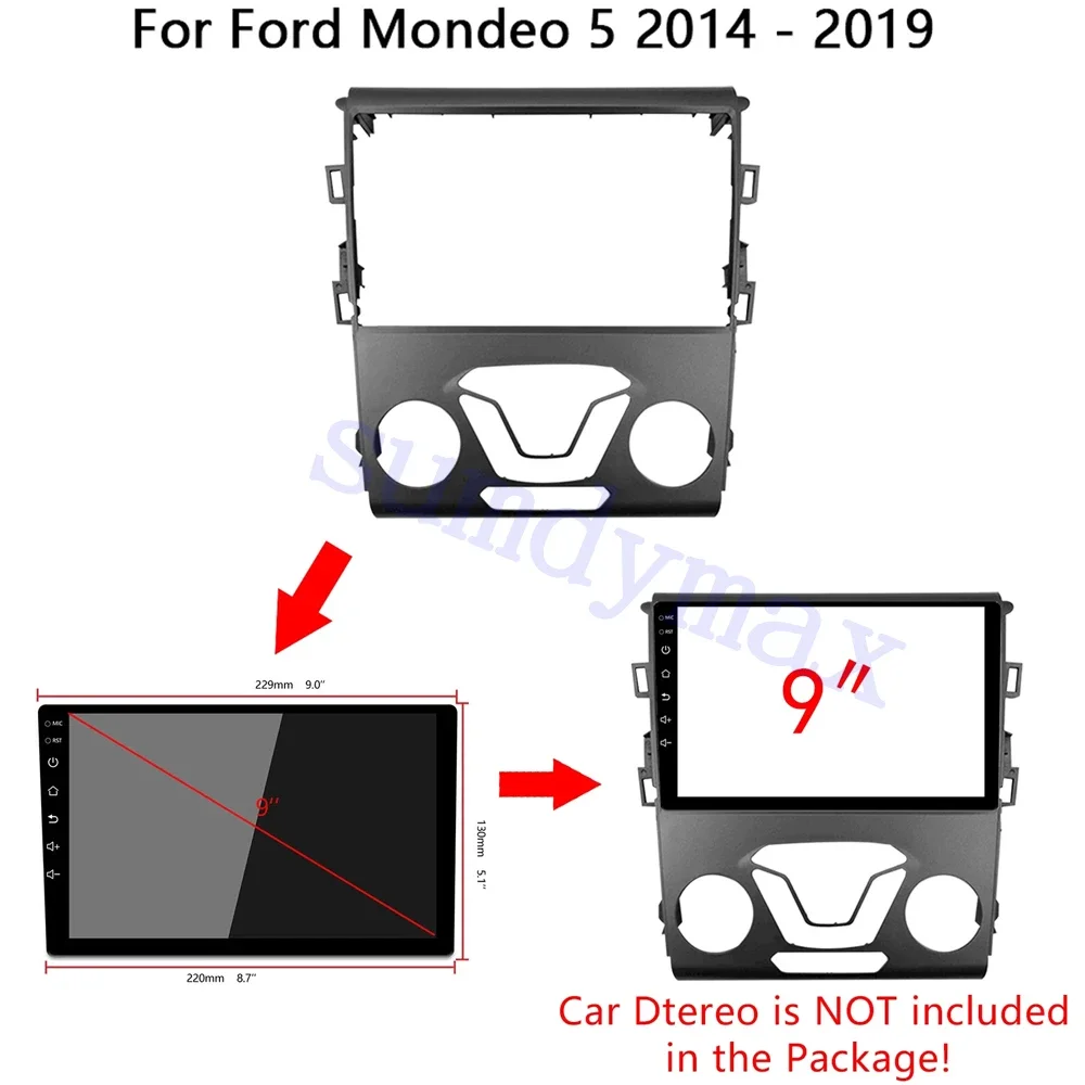 9inch car panel Trim Dashboard Panel Kit for ford mondeo Fusion 2013-2017 big screen Android Radio Dask Fascia