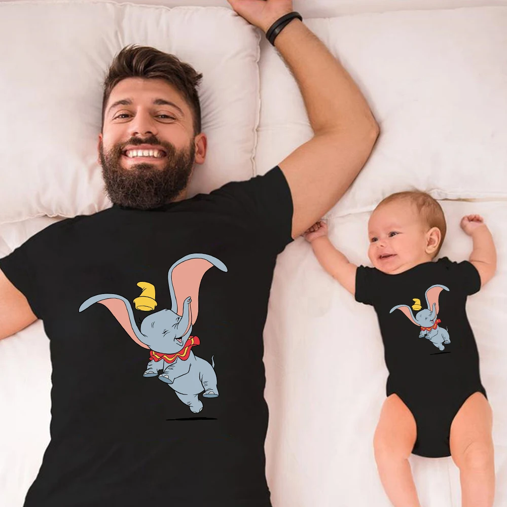 

Модная детская одежда, детские боди с принтом «Дисней Дамбо», повседневная летняя одежда унисекс с героями мультфильмов, топы, футболка, дет...