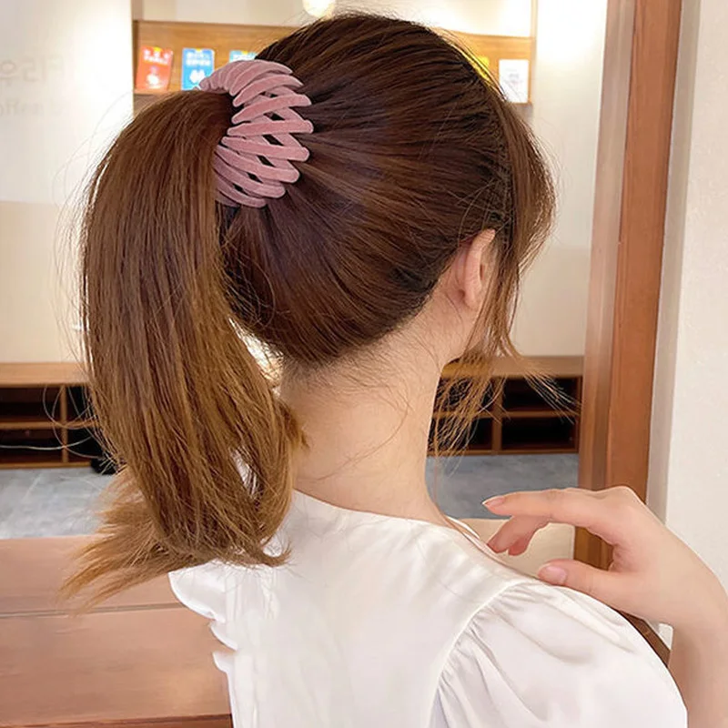 

2022 Korean Style Hair Claw Clips Horsetail Buckle Hair Clips for Women Bird Nest Expanding Hair Accessories Matte Hairpins Bun