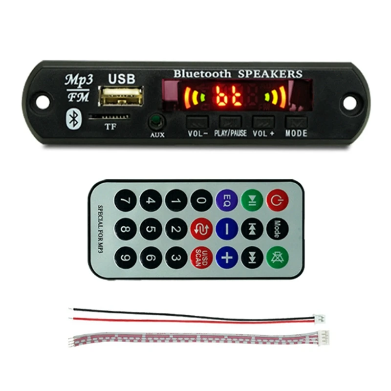 USB MP3 модуль Bluetooth 12 в MP3 WMA декодер плата аудио модуль FM AUX USB TF радио для автомобиля удаленный музыкальный динамик