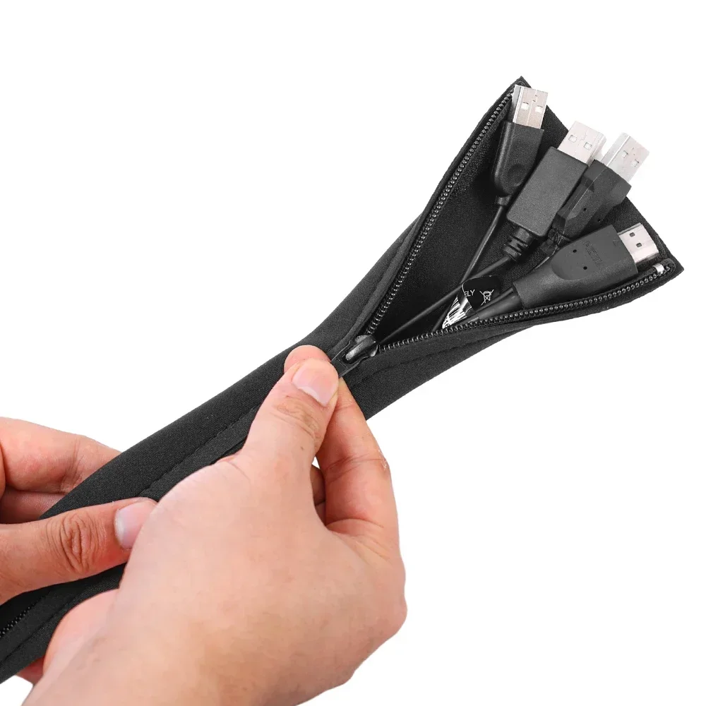 Портативный кабельный рукав на молнии водонепроницаемый гибкий органайзер для