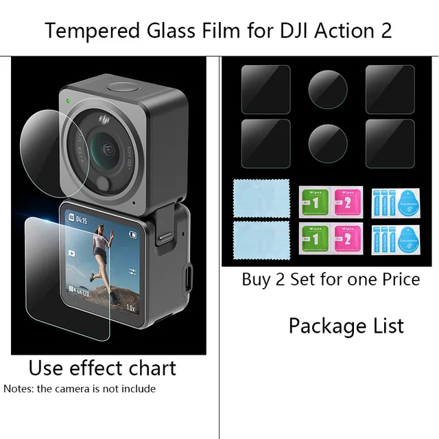 Tempered Glass Screen Protector for DJI Action 2