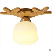 creative antler ceiling lamp simple modern nordic living room home light aisle lights corridor lights solid wood lamps
